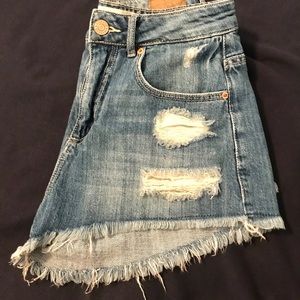 Garage Festival Denim Distressed Shorts